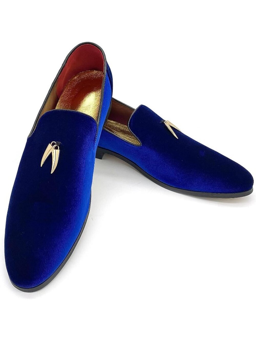 Men's Royal Blue Velvet Penny Loafer Slip On Comfortable Party Classic Shoes